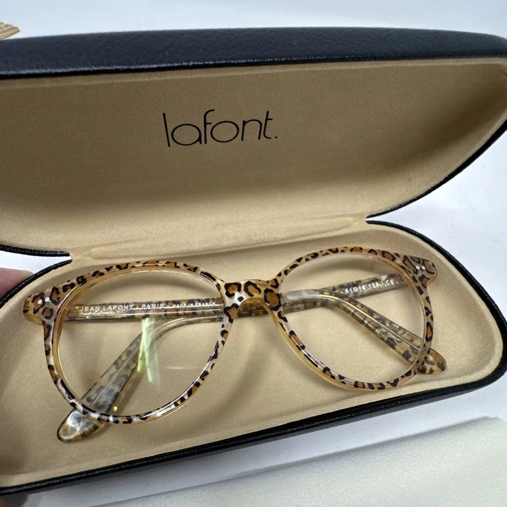 Jean Lafont Paris Necplusultra‎ 380 Eyeglass Frames Only Leopard Print 51-16-138
